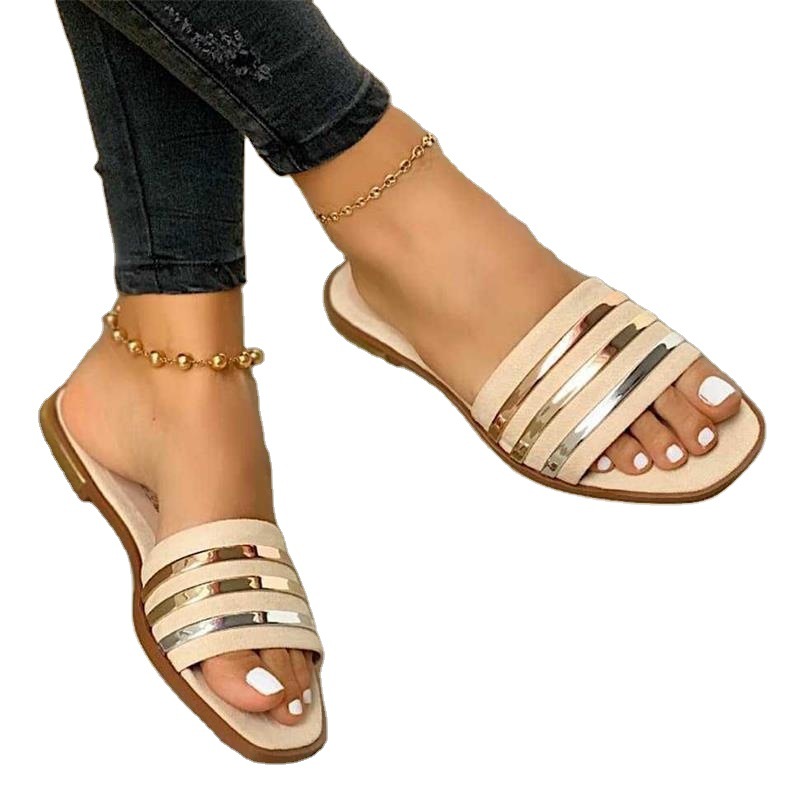 Chic Open-Toe Flat Slippers – Lightweight Summer Sandals for Outdoor & Indoor Wear