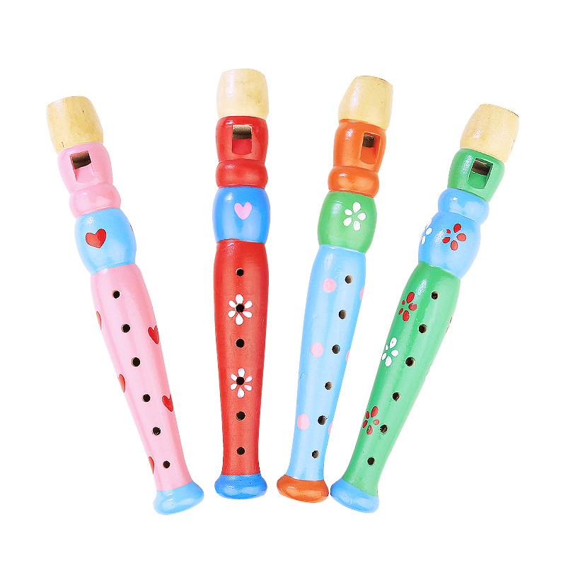 Wooden flute children's toys wooden piccolo baby music early education development learning wind instruments