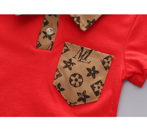 Baby boy clothing suit kids casual cotton top black shorts boys short-sleeved golf sports suit