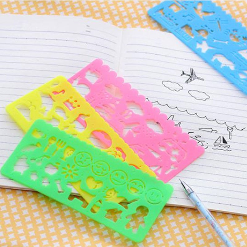 4 Cute Drawing Template Ruler Drafting Tool Stationery For Student Painting Supplies Creative Gift