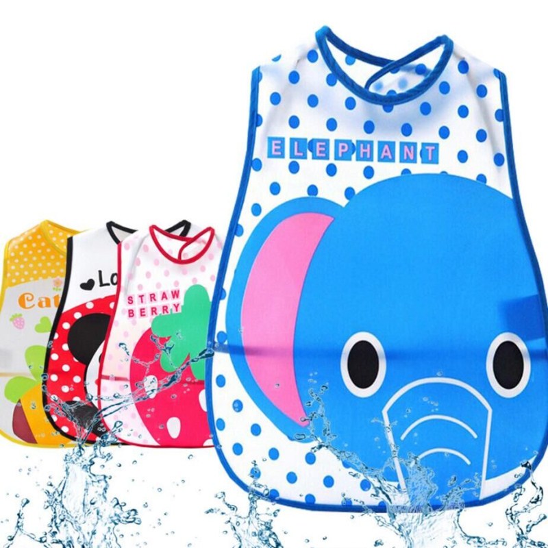 Baby Bibs EVA Waterproof Lunch Bibs Boys Girls Infants Cartoon Pattern Bibs Burp Cloths For Children Self Feeding Care