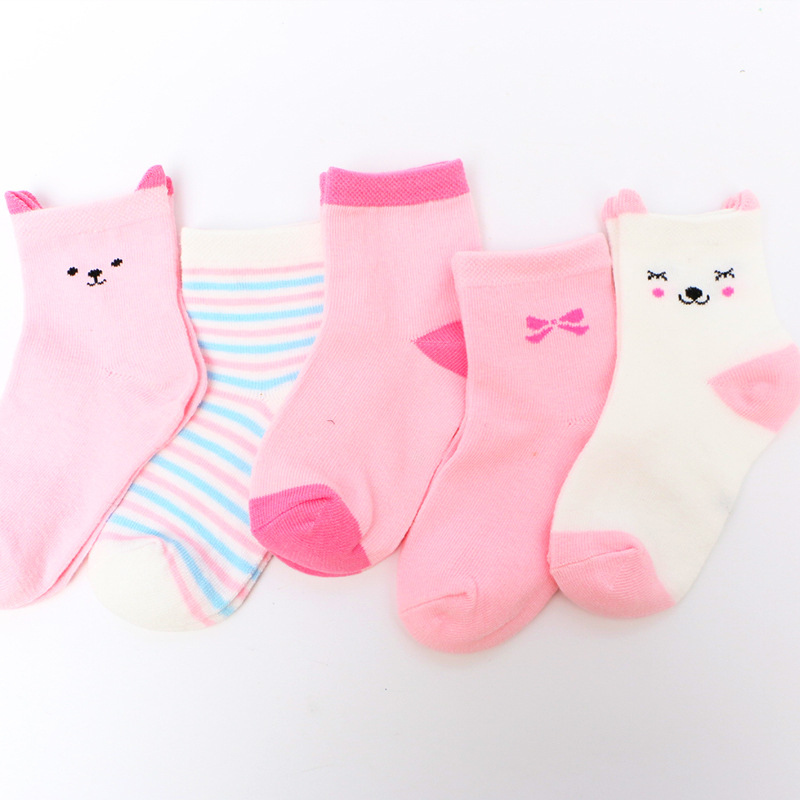 Soft Knitted Cotton Baby Socks for Newborn Boy and Girl 5 Pairs /