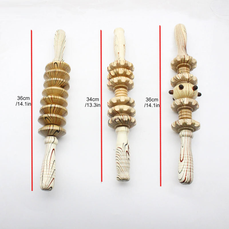 Wooden fitness roller sports injury gym body leg trigger point muscle roller stick massager health care