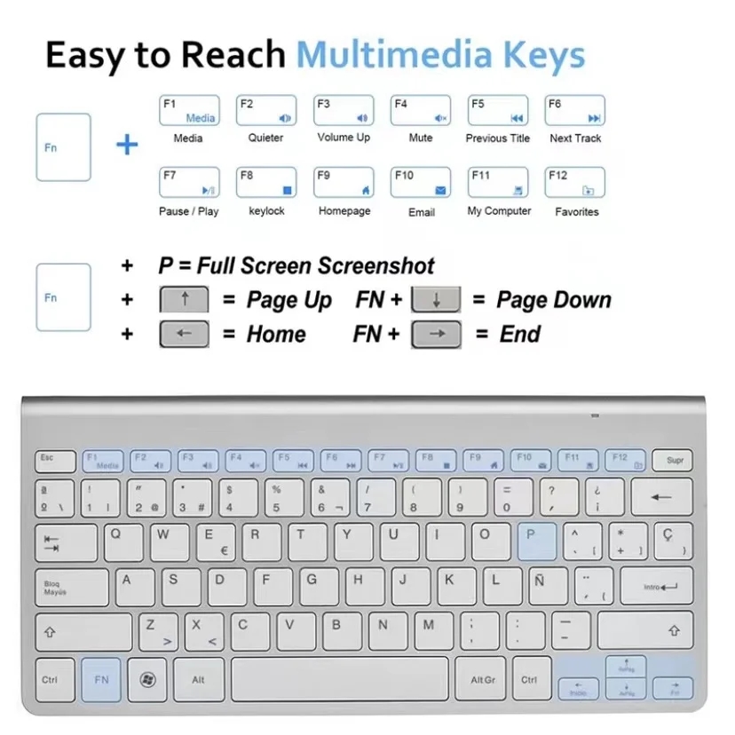 2.4G Wireless Keyboard and Mouse Protable Mini Keyboard Mouse Combo Set For Notebook Laptop Mac Desktop PC Computer Smart K908
