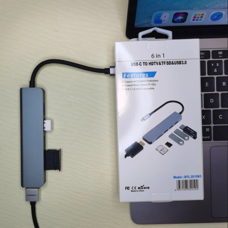 6ni1 2010N3 usb3.0+2.0*2+sd+tf+4K/30hz 4K HDMI compatible USB 3.0 2.0 C-type PD charging dock