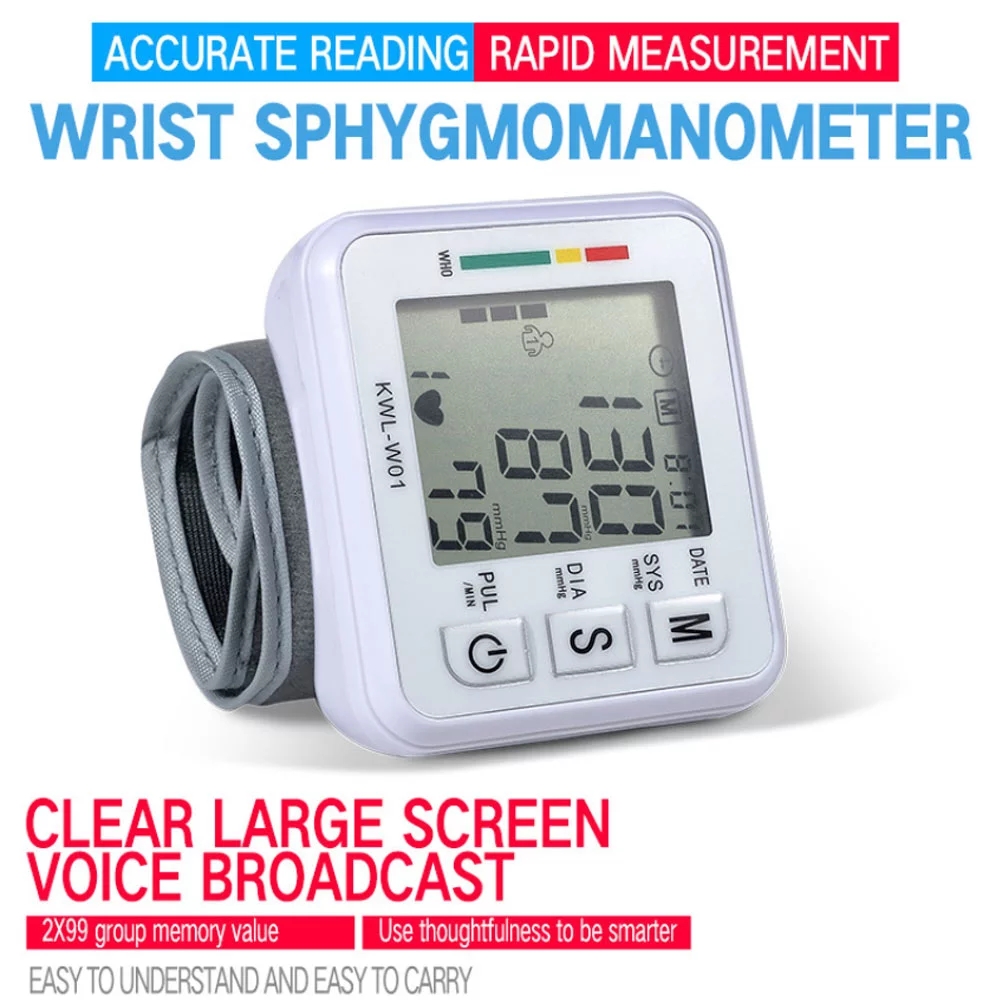 New home automatic smart wrist type electronic blood pressure monitor without voice blood pressure meter