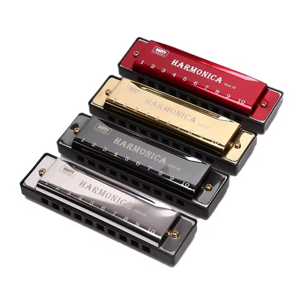 1pc Miwayer 10 Holes Harmonica Mouthpiece Puzzle Musical Instrument Beginner Education Play Gift Copper Core Resin Harmonica