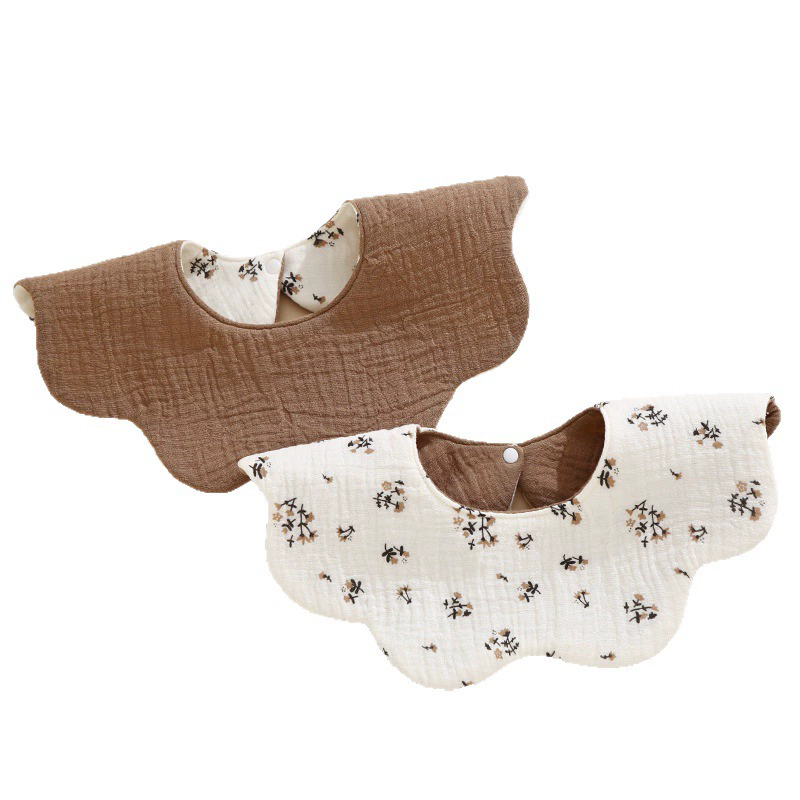 Organic Cotton Muslin Newborn Baby Bibs For Teething Drooling Soft & Absorbent Saliva Towel Burp Cloth Baby Feeding Drool Bibs