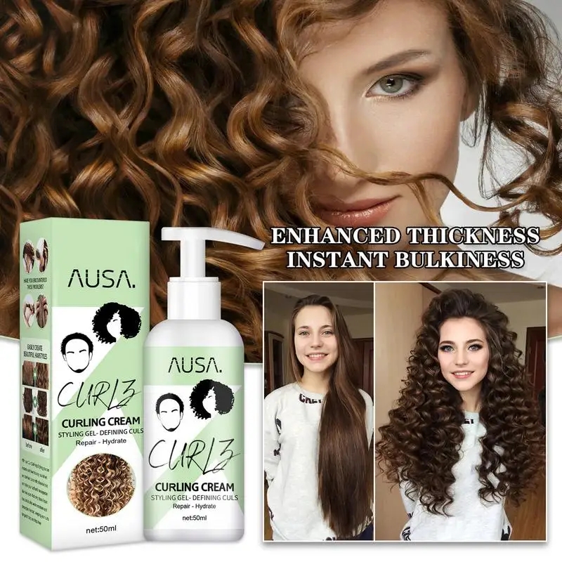 Hair Curling Cream Anti-Frizz Bouncy Resilient Enhancer Styling Lotion Prevent Hair Breakage Smooth Moisturizing Hair Care