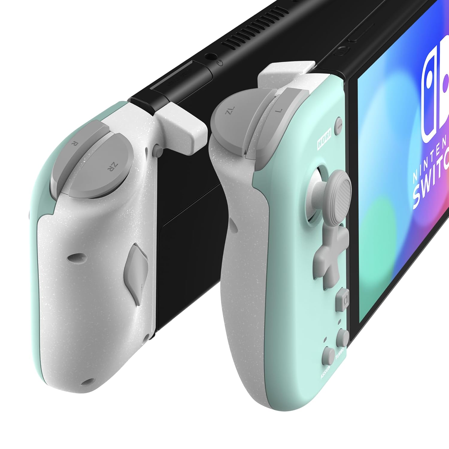 HORI Nintendo Switch Split Pad Compact (Mint Green x White) - Ergonomic Controller for Handheld Mode - Officially Licensed by Nintendo
