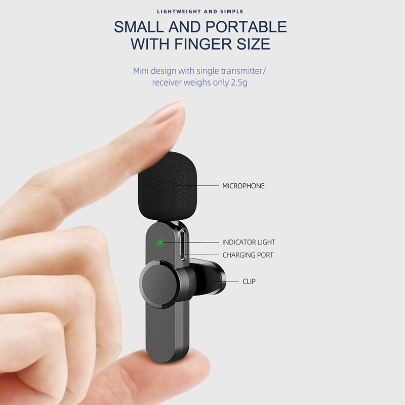 3in1 Lavalier Wireless Microphone Plug and Play Smart Noise Cancelling 120m Wireless Transmission 20H Endurance Microphone