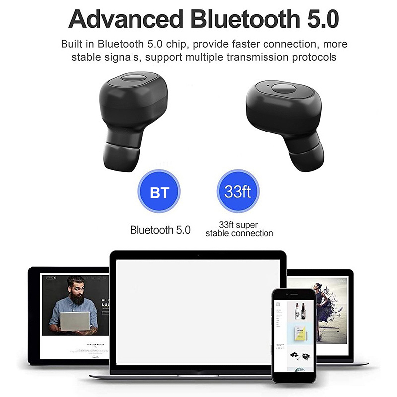 Y80 TWS Wireless headphones 5.0 Earphone Noise Cancelling Headset Stereo Sound Music In-ear Earbuds For Android IOS smart phone