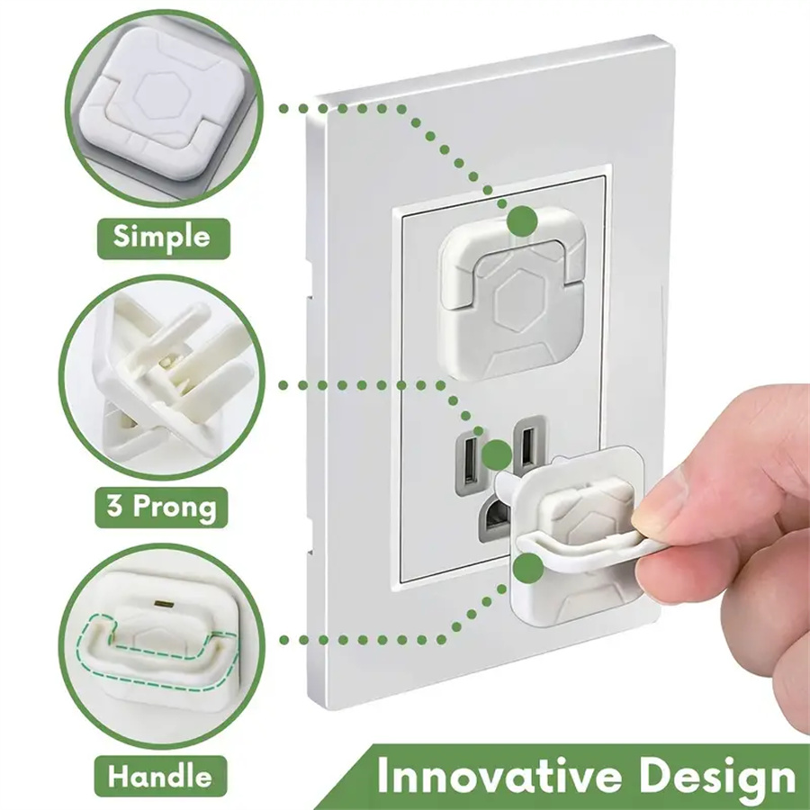 10 socket covers/set baby proof socket protector child safety plug cap difficult for children to remove electric shock protector