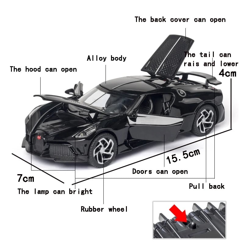 1:32 Bugatti La Voiture Noire Car model Metal Diecasts Toy Vehicles alloy car Toy Global Limited Edition children Boy toys