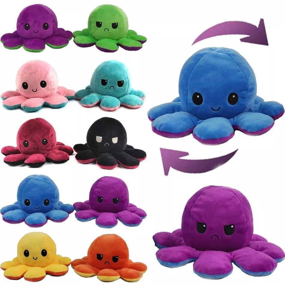 Spot flipped octopus doll double-sided flipping doll face-changing octopus plush toy