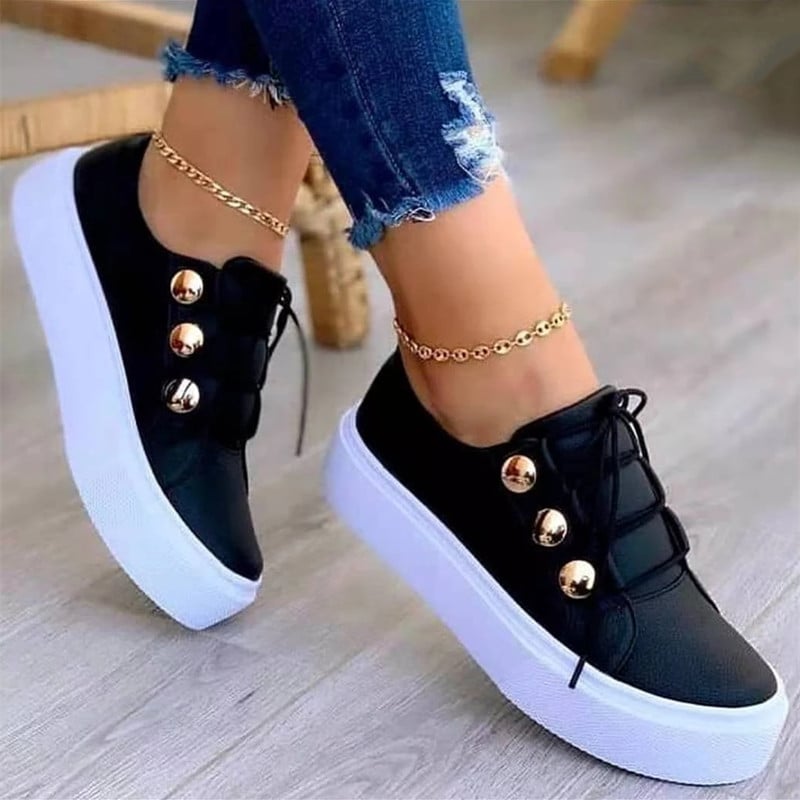 casual single shoes women new round toe thick sole casual viscose shoes
