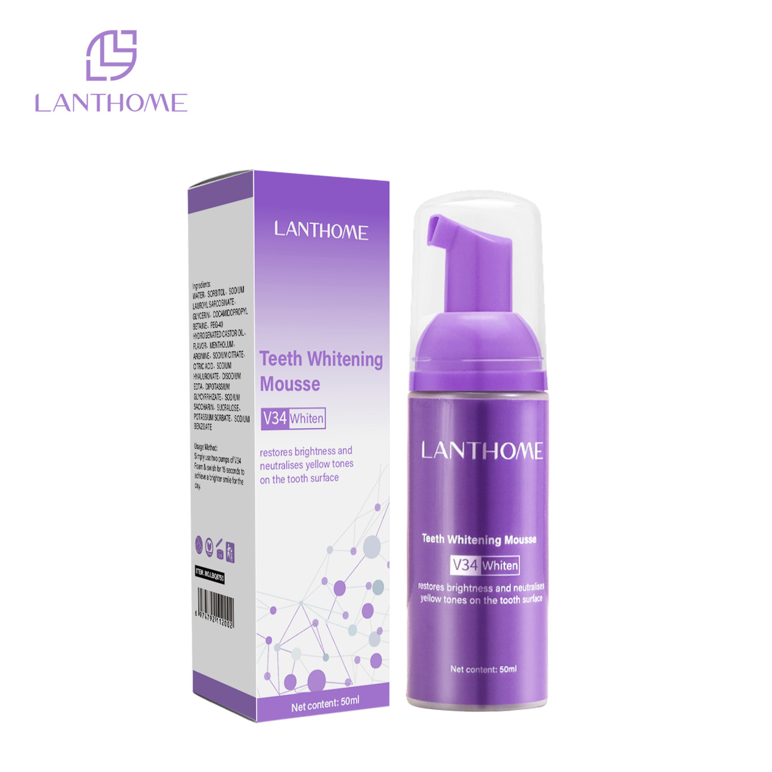 Spot Lotus Spring V34 Teeth Mousse V34 Teeth Mousse to remove smoke stains, whiten teeth, and freshen breath
