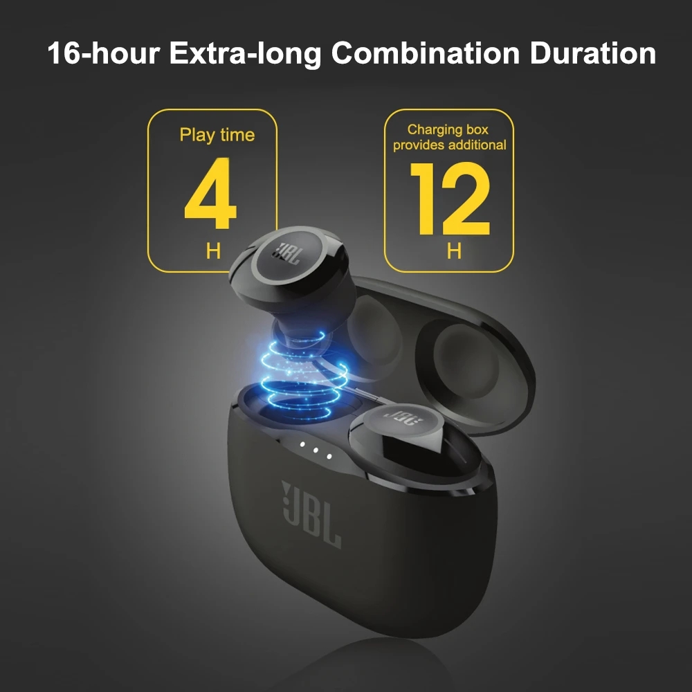 JBL TUNE120/125TWS True Wireless Bluetooth 5.0 Earphones JBL TUNE125 TWS Stereo Calls Earbuds Bass Sound Headset with Mic