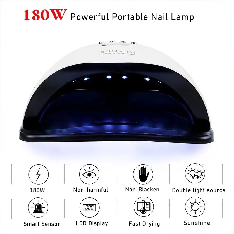 180W Nail Polish Drying Lamp 57LEDs LED UV Nail Dryer With Smart Sensor Professional Manicure Salon Equipment Tools