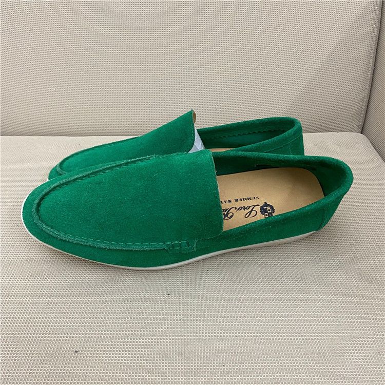 loro piana Genuine leather shoes Lefu shoes Flat heel leather shoes Men's real leather shoes Women's/Men's shoes