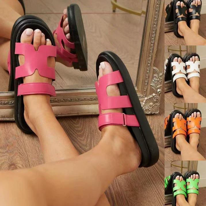 2025 Spot Large Size 43 Summer New Thick Sole Casual Roman Sandals Women's Cross Border Round Head Buckle Shoes Platform shoes