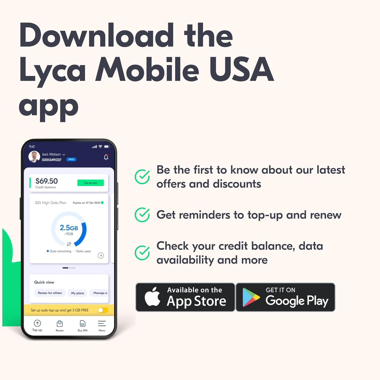 Lyca Mobile USA Prepaid 5G/4G SIM Card | $23 Plan | Unlimited Talk, Text & Data | 8GB High Speed Data (8GB Hotspot) | 30 Days