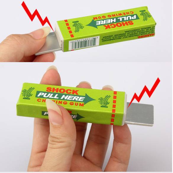 Electric Shock Joke Chewing Gum Pull Head Shocking Toy Kids Children Gift Gadget Prank Trick Gag Funny Toys (Random Color)