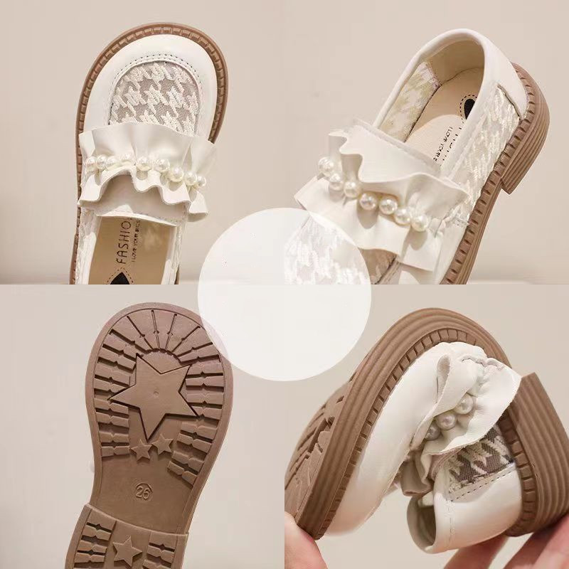 Girls' shoes Spring and Autumn new children's small leather shoes, medium to large girls' mesh shoes, anti slip princess sh