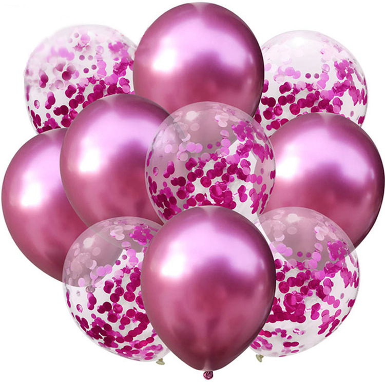 Creative wedding birthday party latex balloons, metal balloons, sequined balloon decorations, 10 packs