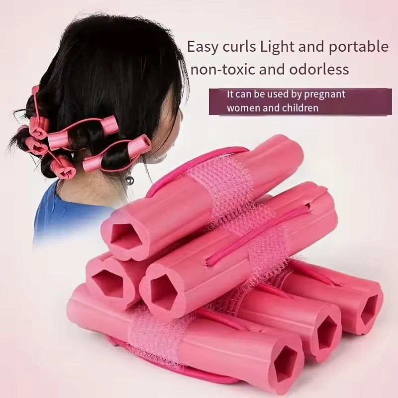 6pcs Heatless Curls Hair Rollers Set Woman Overnight Sleeping Hair Curler DIY Hairstyling Tools for Hair Styling Accessories