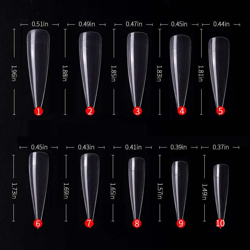 500Pcs False Salon Nail Tips Design Fake Gel Nails Extension Full Cover Sculpted Stiletto Coffin Tips Manicure Accessories