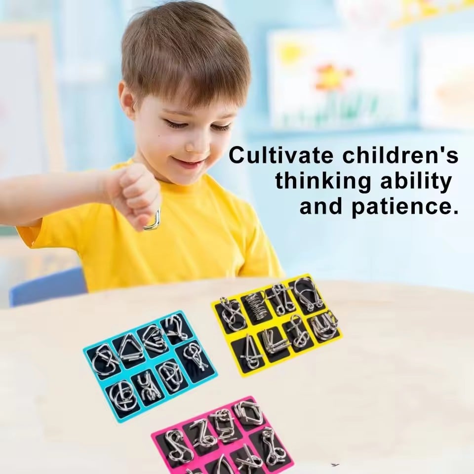 8 Montessori Series Metal Educational Toys Intelligence Interactive Game Unlock Widgets Kids Stress Relief Unique Toy