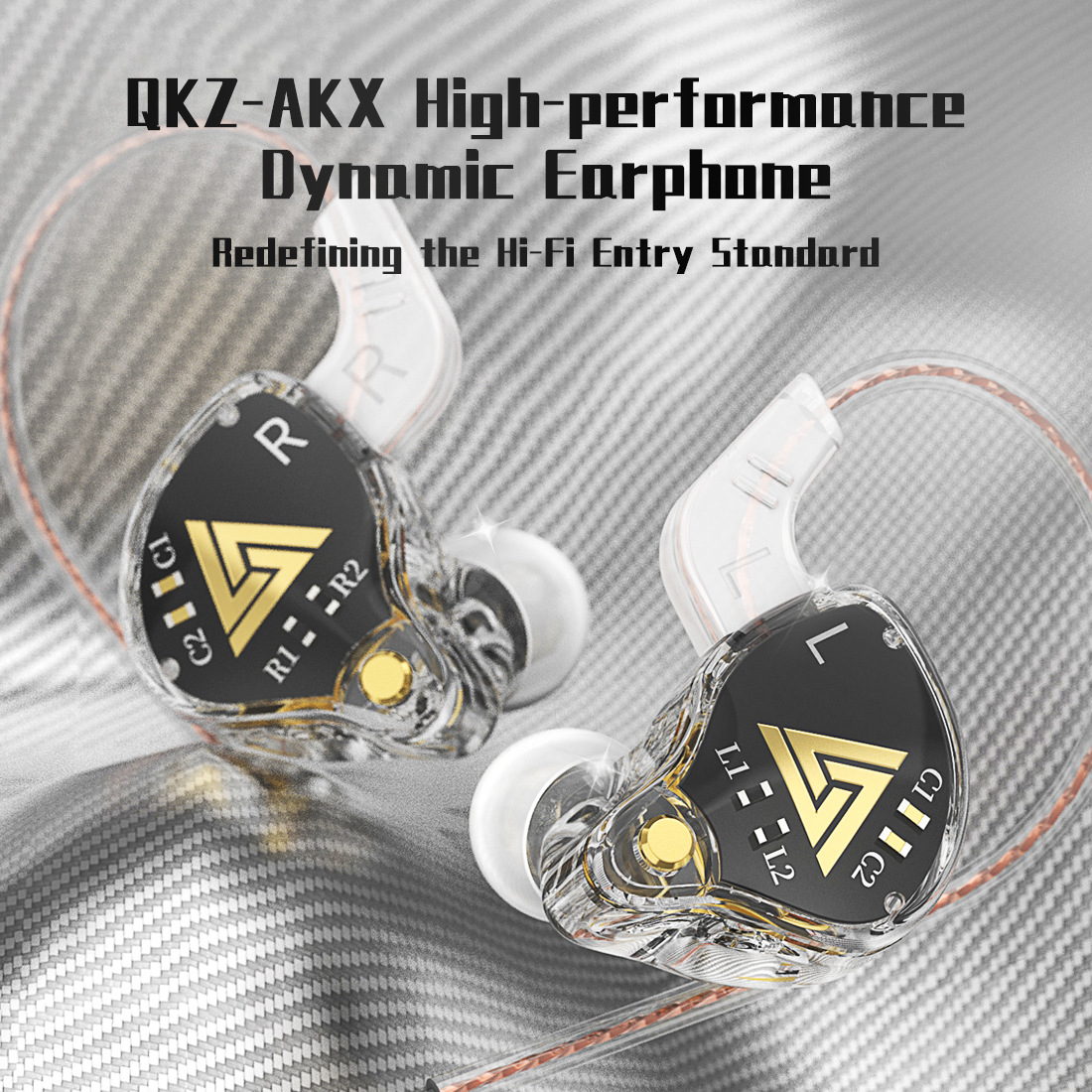 QKZ AKX monitoring earphones HiFi fever earphones deep bass in ear remote control mobile phone sports earphones