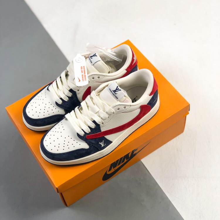 Air Jordan 1 Low AJ1 WH Joe 1 LV co-branded Barb low-top retro casual sports men's basketball shoes for women
