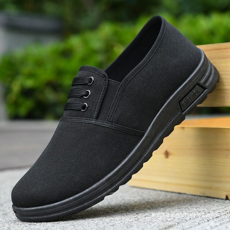 Men Canvas Shoes with Soft Soles Comfortable Non-slip Wear-resistant Casual Shoes Loafers