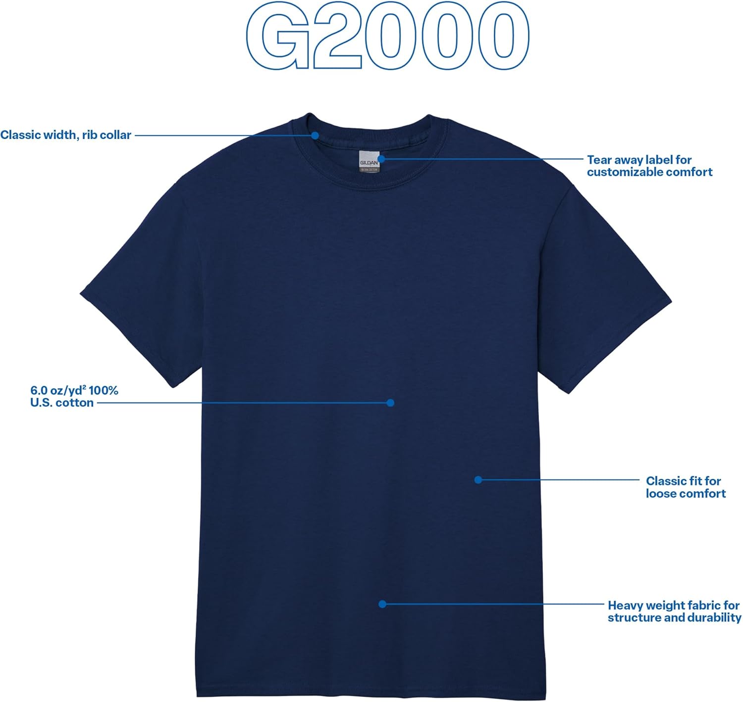 Gildan Adult Ultra Cotton T-Shirt, Style G2000, Multipack