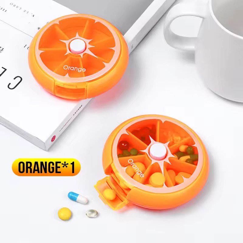 Portable Pill Box Weekly Rotating Split Fruit Points Drug Carry With You Mini Medicine Boxs Medicine Travel Pillbox