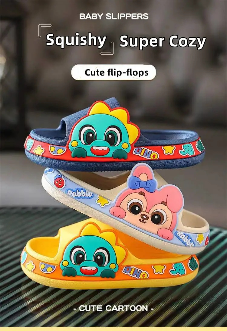 Non-slip Cartoon Animal Slippers, Easter/rabbit/bunny Beach Pool Shower Shoes, Cute Slides For Kids Boys And Girls