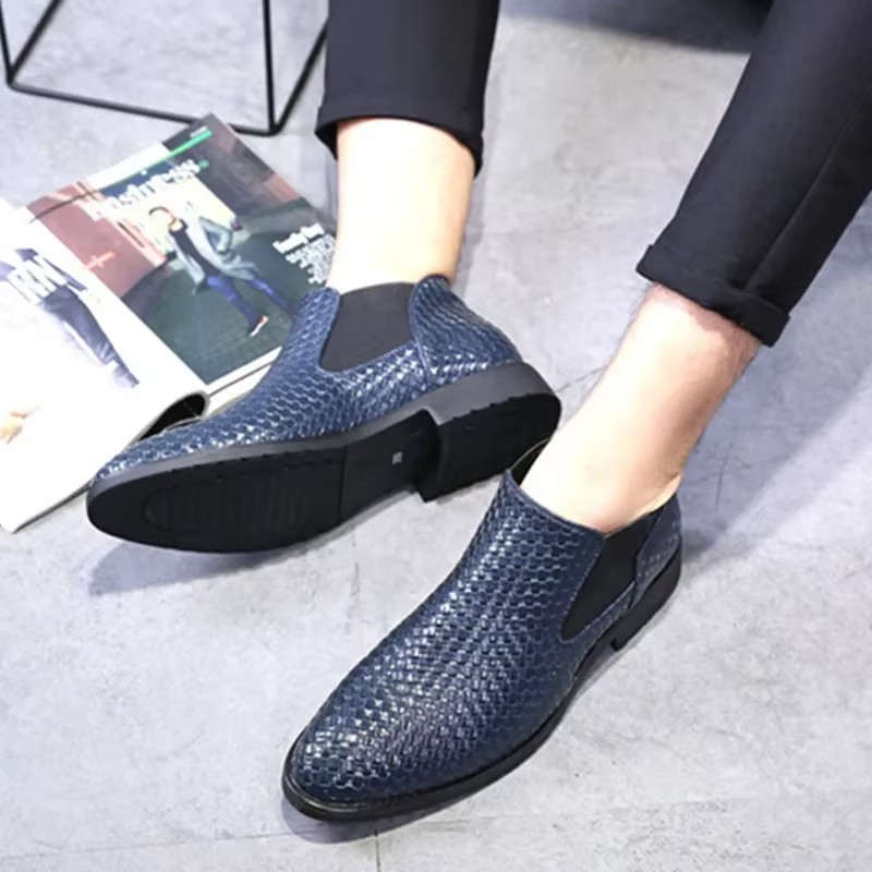 Fashion Chelsea Boots Men outdoor Soft Leather Ankle Boots slip on British Style breathable Men's Boots Brand Footwear