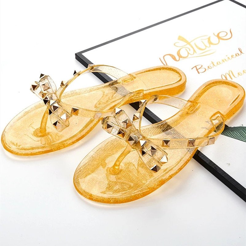 new rivet bow sandals and slippers summer crystal shoes outdoor flip flops