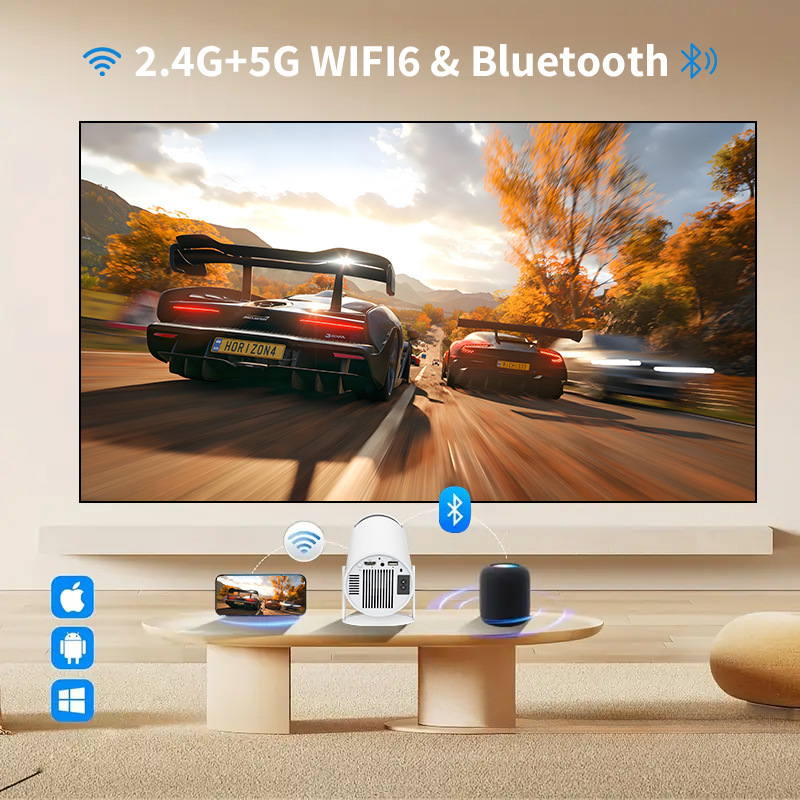 HY300 gun barrel projector Android 11 ultra HD bedroom wall projection portable HD projector