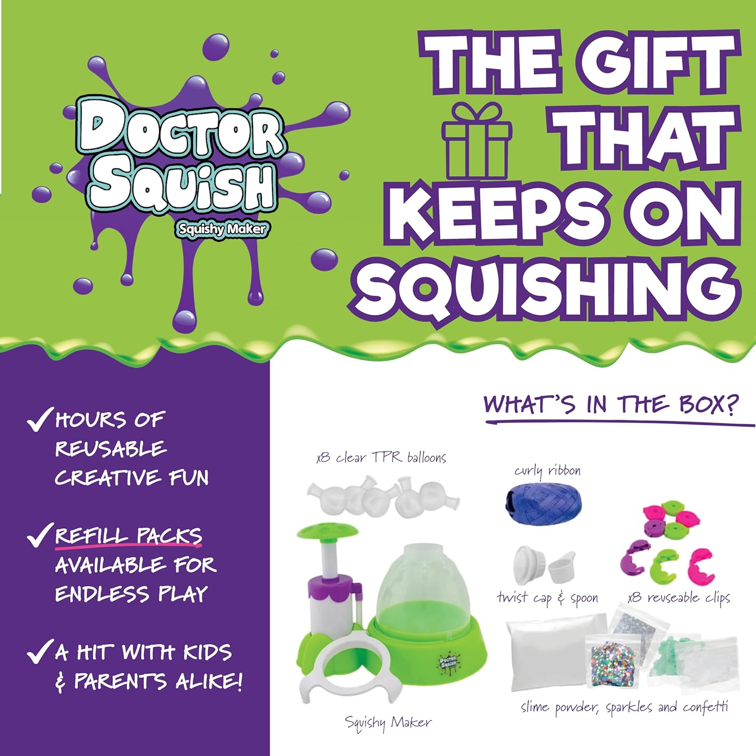 Doctor Squish Squishy Maker Station | DIY Make Your Squishies Kit | All Inclusive with Sparkles & Slime Powder | Ages 8 & Up