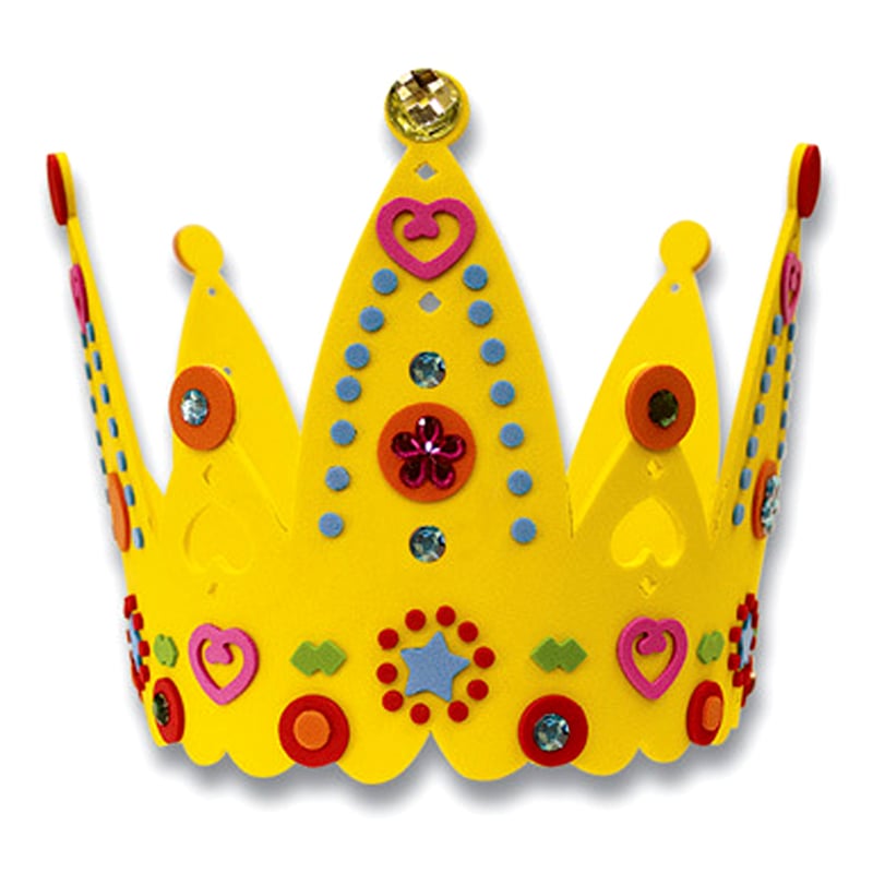 Cute 3D EVA Handmade Crown Craft Cartoon Baby Kids Birthday Headwear Crown DIY Hat Handcraft Toy Random Color