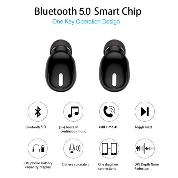 Mini X9 In-Ear Bluetooth 5.0 Earphone HiFi Wireless Headset With Mic Sports Earbuds Handsfree Stereo Sound Earphones