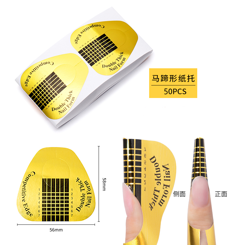 Girls Women 100pcs Nail Forms Gel Extension Sticker French Acrylic Curve False Nails Art DIY Guide Form Manicure Art Tools
