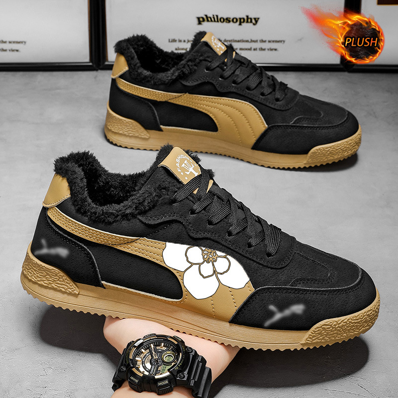 Large Men's Casual Shoes, Breathable and Comfortable in Spring and Autumn, Retro Fashion, Thick and Warm Men's Shoes