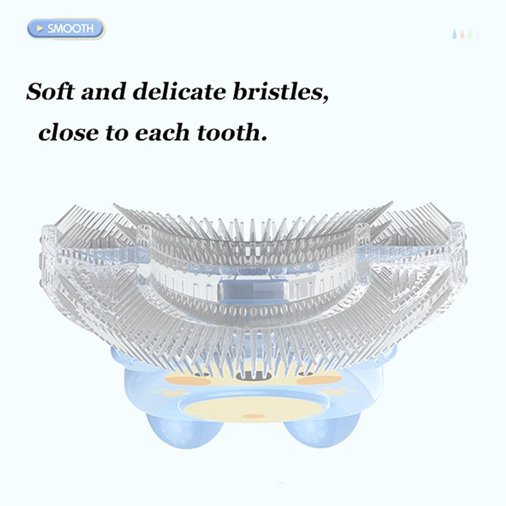 New Hot Children Smart 360 Degree U-Shape Manual Toothbrush Cartoon Pattern Tooth Brush For 2-12Y Kids With Soft Silicone Head