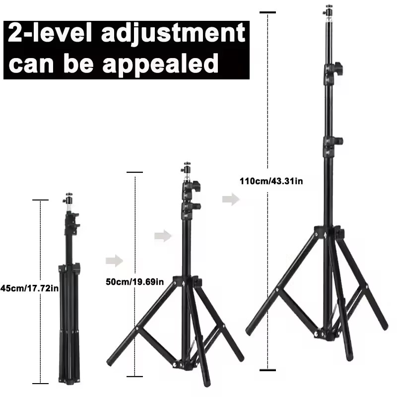 110CM Photography Studio Adjustable Light Stand Photo Tripod With 1/4 Screw Head For Flash Umbrellas Reflector Lighting