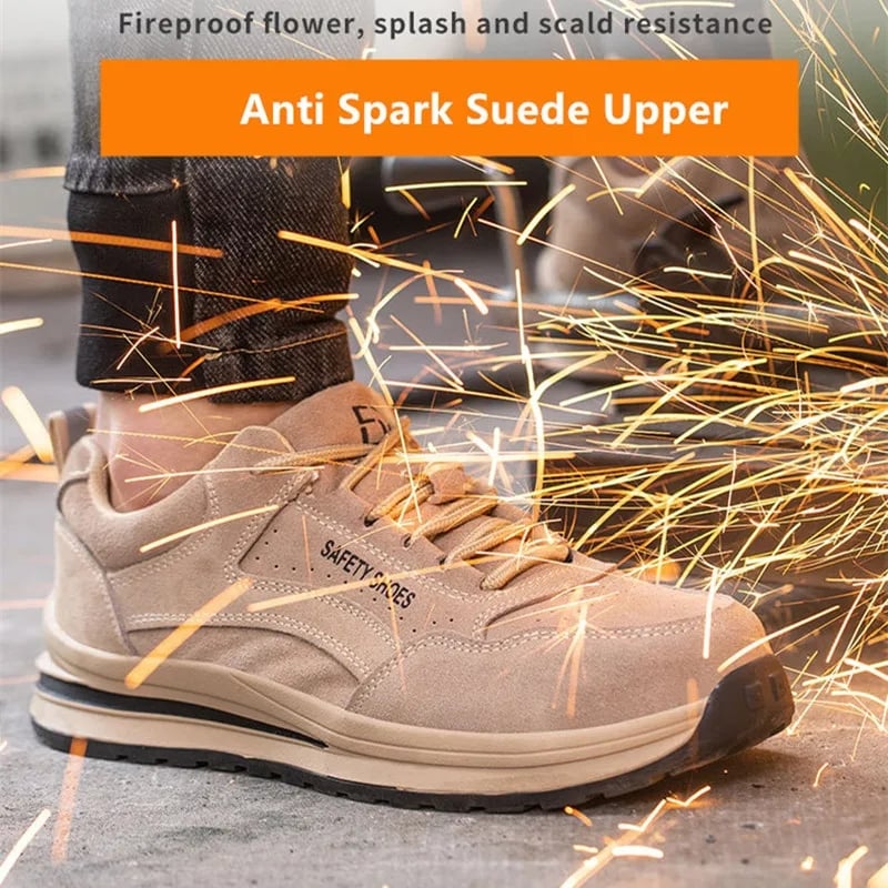 safety shoes men anti-smash anti-puncture lightweight breathable work shoes