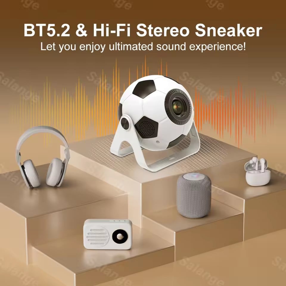 Salange P361 Mini Projector 300 ANSI 4K HD Coolita OS Football-Shaped Home Decor Upgrade Home Movie Video Portable Proyector 5